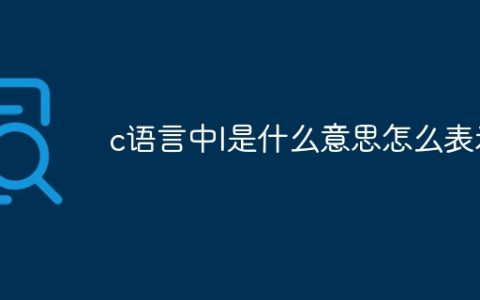 c语言中l是什么意思怎么表示