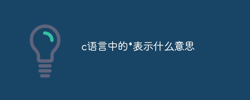 c语言中的*表示什么意思