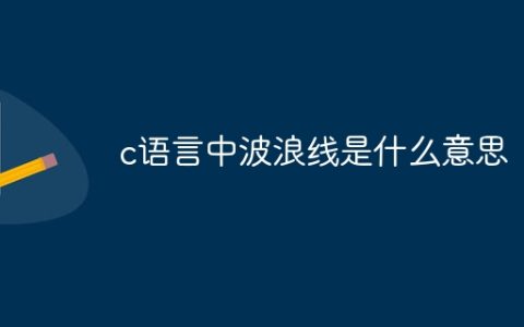 c语言中波浪线是什么意思