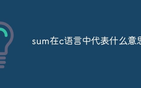 sum在c语言中代表什么意思