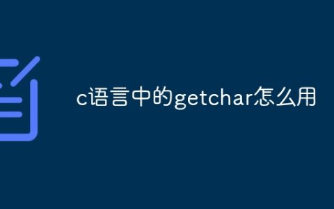 c语言中的getchar怎么用