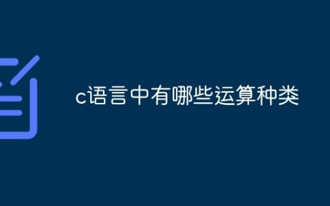 c语言中有哪些运算种类