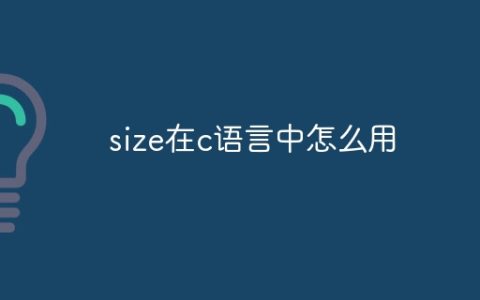 size在c语言中怎么用