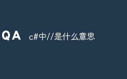 c#中//是什么意思