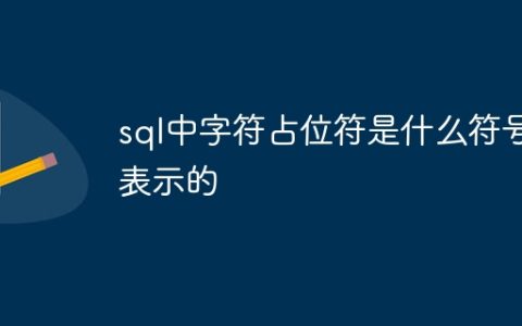 sql中字符占位符是什么符号表示的