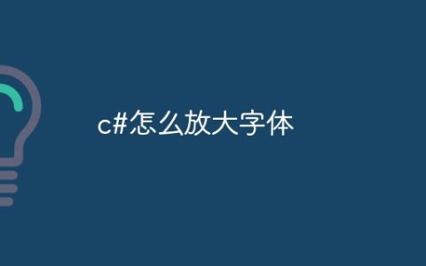 c#怎么放大字体
