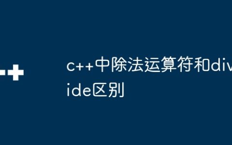 c++中除法运算符和divide区别