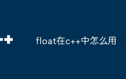 float在c++中怎么用