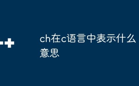ch在c语言中表示什么意思