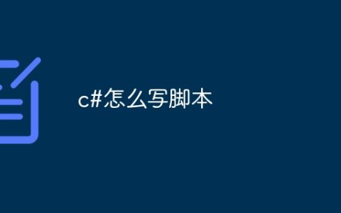 c#怎么写脚本