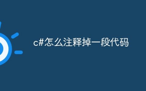c#怎么注释掉一段代码