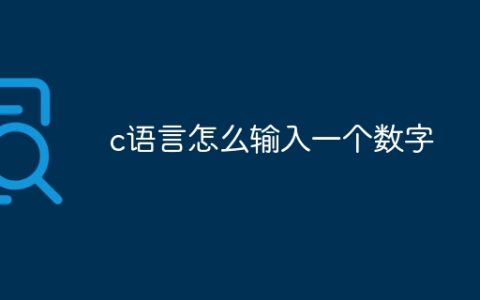 c语言怎么输入一个数字