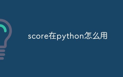 score在python怎么用