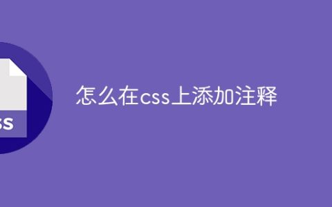 怎么在css上添加注释