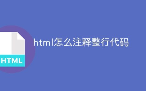 html怎么注释整行代码
