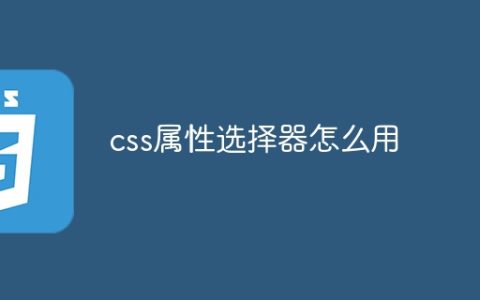 css属性选择器怎么用
