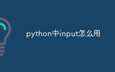 python中input怎么用