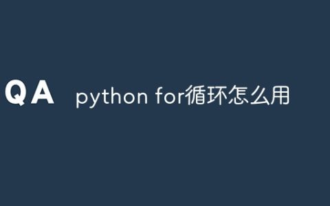 python for循环怎么用