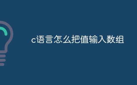 c语言怎么把值输入数组