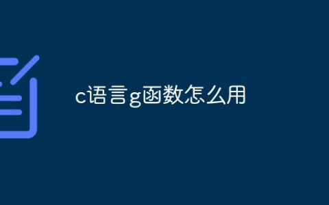 c语言g函数怎么用