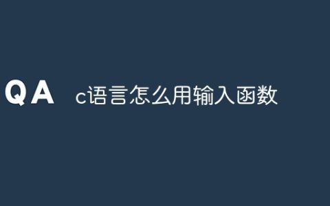 c语言怎么用输入函数
