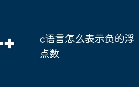 c语言怎么表示负的浮点数