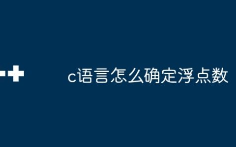 c语言怎么确定浮点数