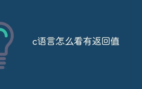 c语言怎么看有返回值