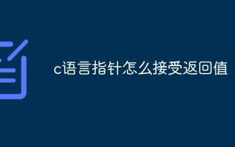 c语言指针怎么接受返回值