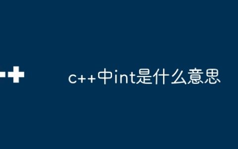 c++中int是什么意思
