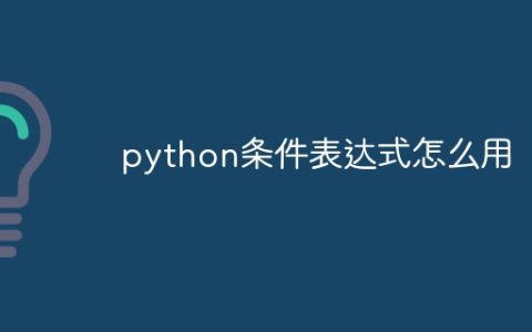 python条件表达式怎么用