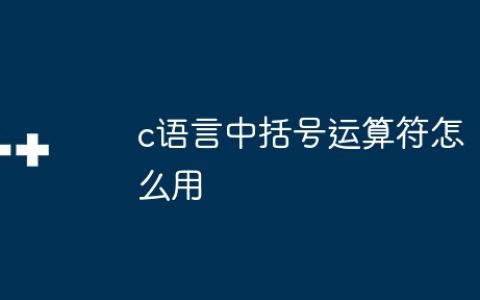 c语言中括号运算符怎么用