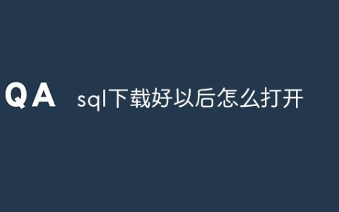 sql下载好以后怎么打开