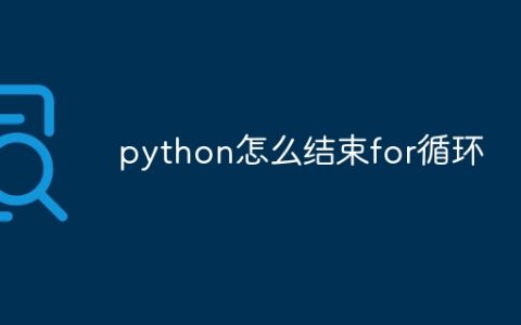 python怎么结束for循环