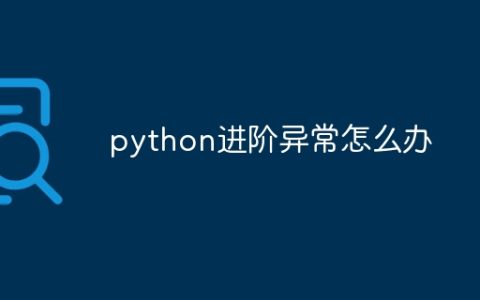 python进阶异常怎么办