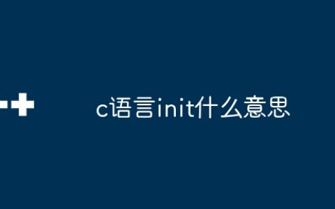c语言init什么意思