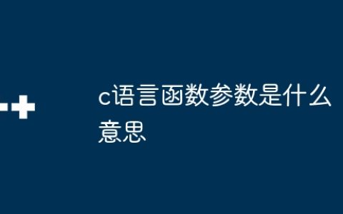 c语言函数参数是什么意思