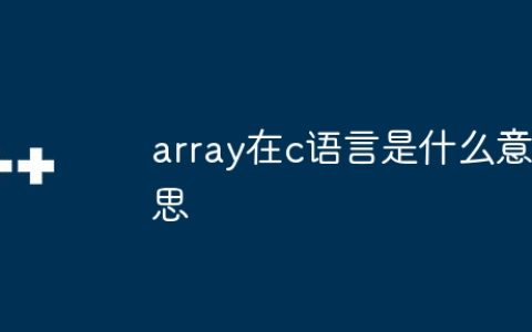 array在c语言是什么意思
