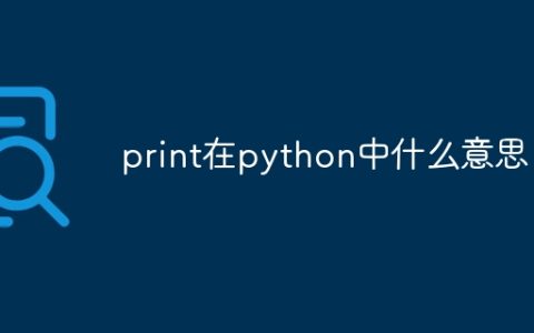 print在python中什么意思