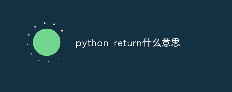 python return什么意思