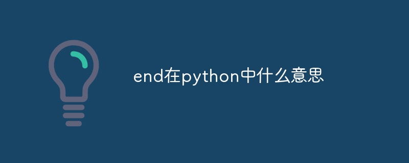 end在python中什么意思