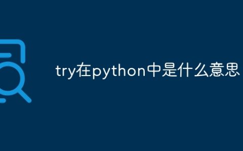 try在python中是什么意思