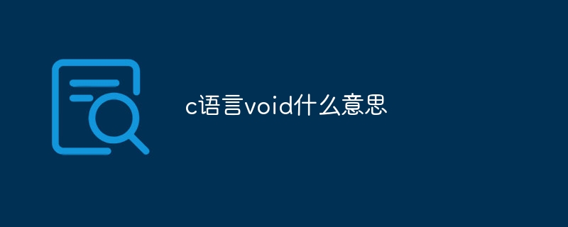 c语言void什么意思
