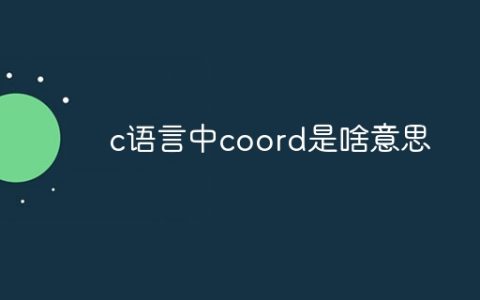 c语言中coord是啥意思