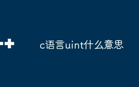 c语言uint什么意思