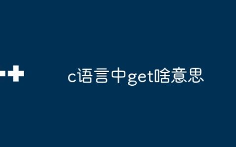 c语言中get啥意思