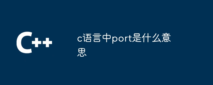c语言中port是什么意思