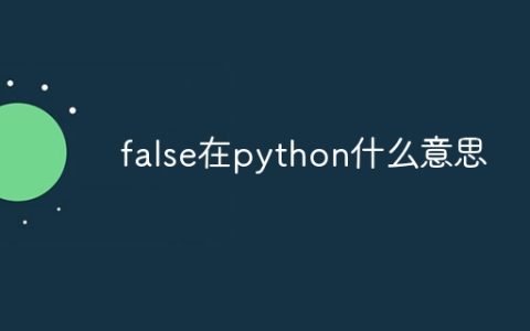 false在python什么意思