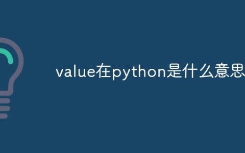 value在python是什么意思