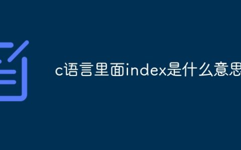c语言里面index是什么意思